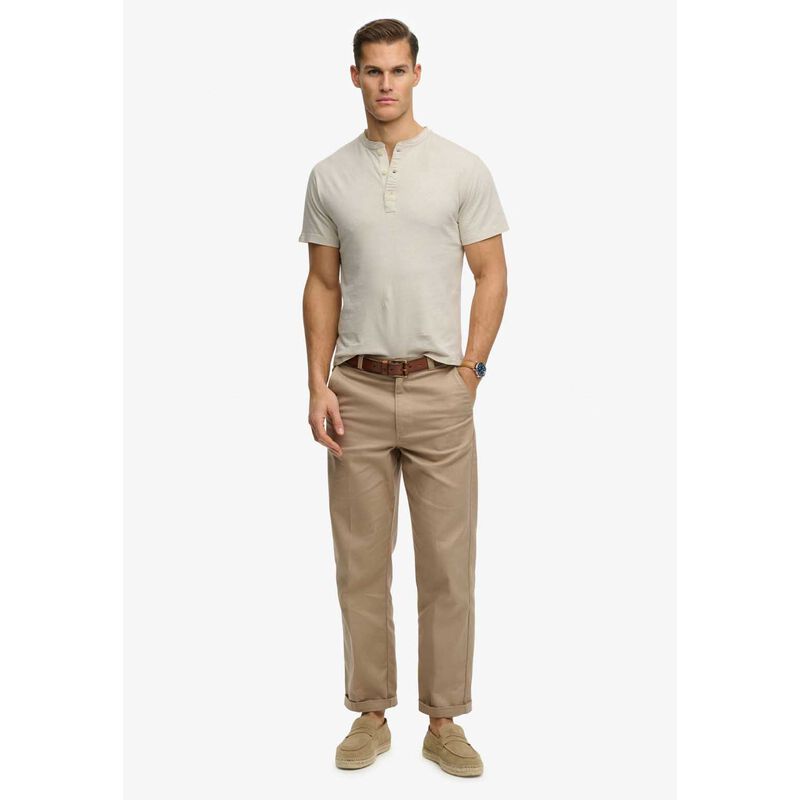 Superdry Classic Cotton Linen Short Sleeve Grandad image number 3